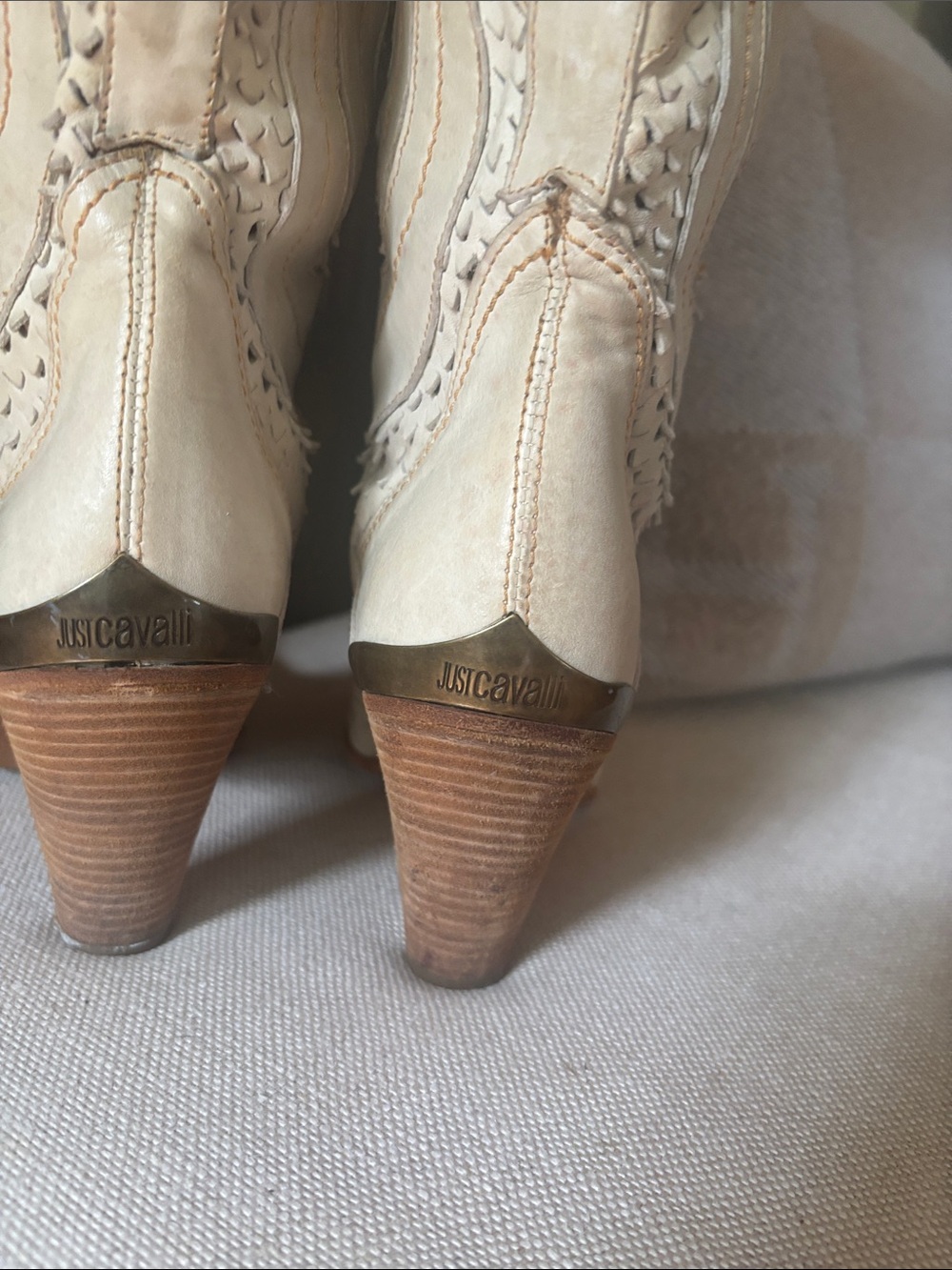 Vintage RobertCavalli  Decorative Stitch Western Boots - Picture 4 of 6